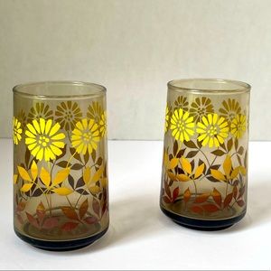 Vintage Sun Flower Juice Gasses Mid Century Modern
